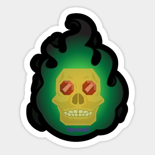 Cranium Cremation (Yellow Version) Sticker by geminope